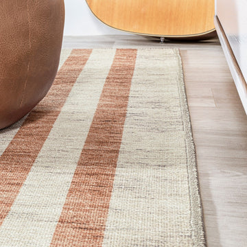Raita Modern Distressed Stripe Machine-washable Area Rug